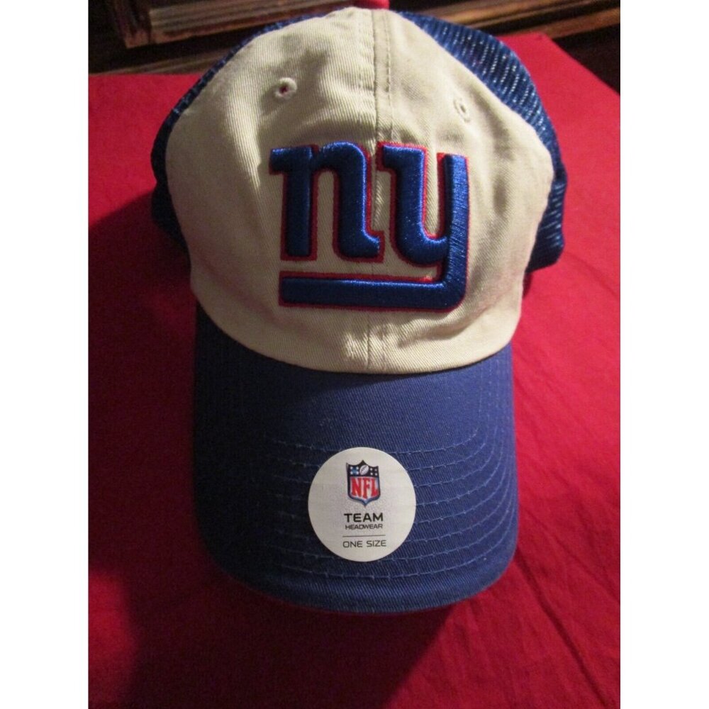 New York Giants NFL Team Blue Red White Mesh Baseball Hat Cap